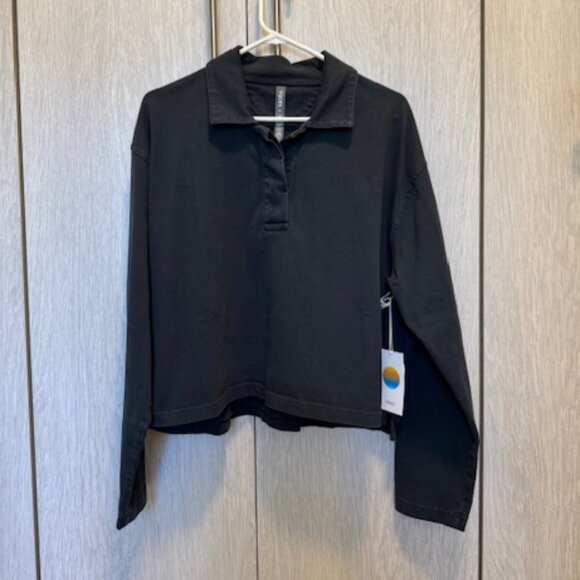 Vuori Mackenzie Rugby Polo in Washed Black, Size XL - Picture 2 of 7